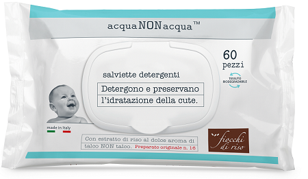 FIOCCHI DI RISO ACQUA NON ACQUA SALVIETTE DETERGENTI 60 PEZZI - fitfarma.it