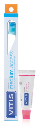 VITIS SPAZZOLINO MEDIUM ACCESS + VITIS DENTRIFRICIO GINGIVAL 15 ML - fitfarma.it