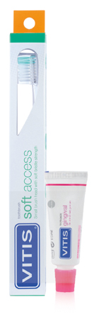 VITIS SPAZZOLINO SOFT ACCESS + DENTIFRICIO GINGIVAL 15 ML - fitfarma.it