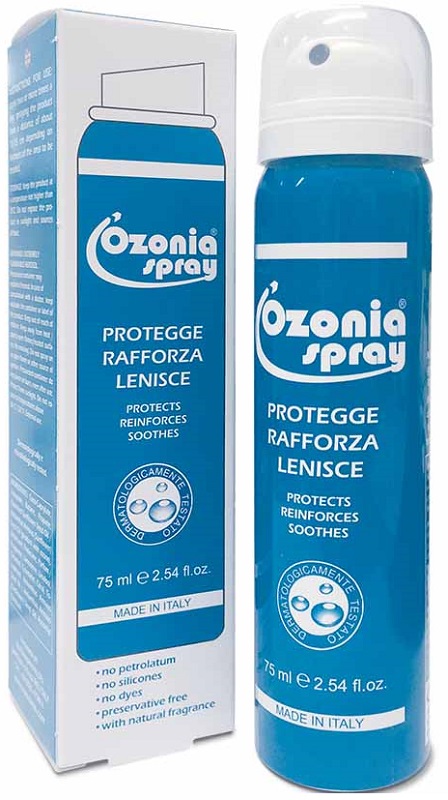 OZONIA SPRAY A BASE DI OLIO OZONIZZATO PER CUTE E MUCOSE ARROSSATE INFIAMMATE DISTROFICHE SENSIBILI 75 ML - fitfarma.it