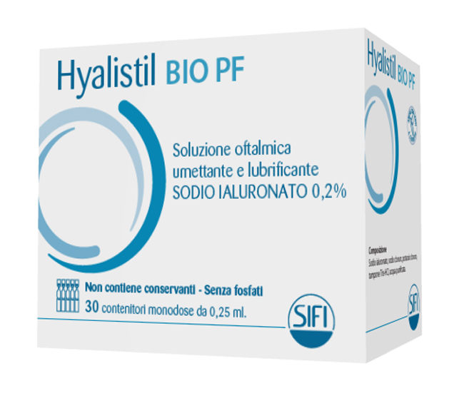 HYALISTIL BIO PF SOLUZIONE OFTALMICA PHOSPHATE FREE MONODOSE A BASE DI ACIDO IALURONICO 0,2% 30 FLACONCINI 0,25 ML - fitfarma.it