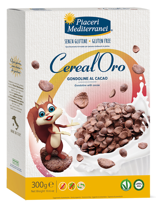 PIACERI MEDITERRANEI CEREALORO GONDOLINE CACAO 300 G - fitfarma.it