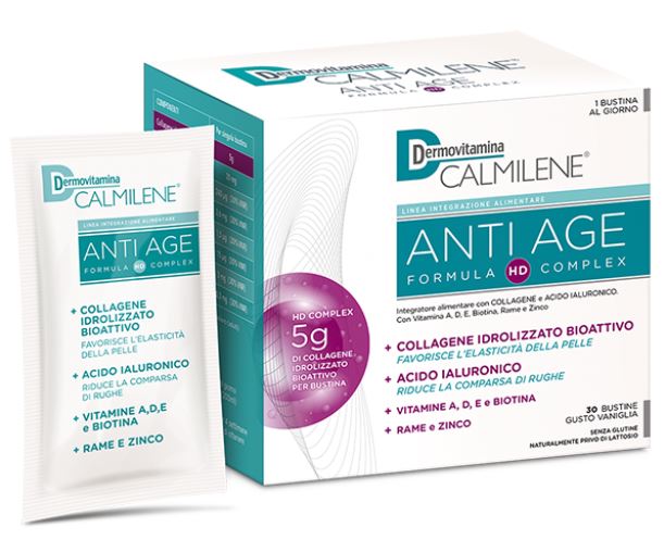 DERMOVITAMINA CALMILENE ANTIAGE IA A BASE DI COLLAGENE E ACIDO IALURONICO POLVERE 30 BUSTINE - fitfarma.it