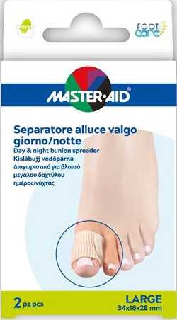 MASTER-AID FOOT CARE DIVARICATORE ALLUCE GIORNO/NOTTE TAGLIA L 2 PEZZI - fitfarma.it