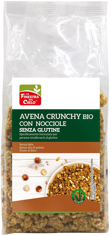 CRUNCHY SENZA GLUTINE AVENA E NOCCIOLA 250 G - fitfarma.it