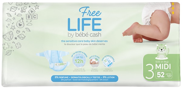 FREELIFE BY BEBECASH MIDI TAGLIA 3 4-9 KG GIROVITA 35-56 CM 52 PEZZI - fitfarma.it