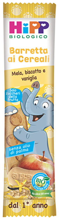 HIPP BIO BARRETTA AI CEREALI MELA/BISCOTTO/VANIGLIA 20 G - fitfarma.it