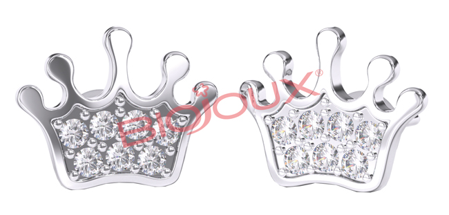 ORECCHINO STERILE BJT705 STS BABY CROWN - fitfarma.it
