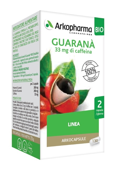 ARKO CAPSULE GUARANA' BIO 130 CAPSULE - fitfarma.it