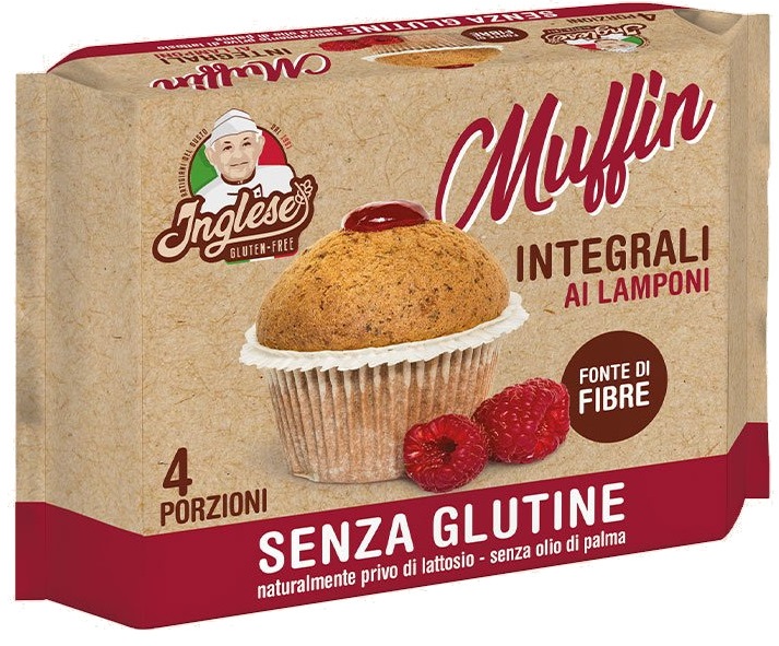 INGLESE MUFFIN INTEGRALI FARCITI AL LAMPONE 4 PEZZI DA 40 G - fitfarma.it