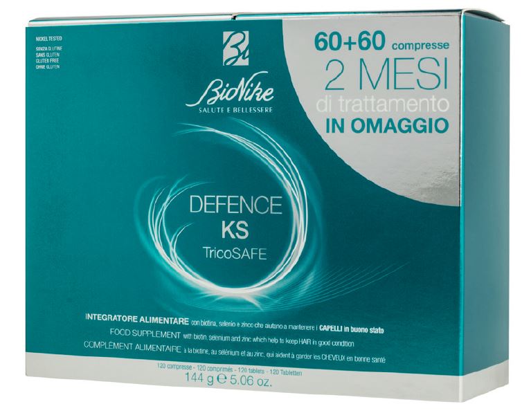 DEFENCE KS TRICOSAFE BIPACK 60 COMPRESSE + 60 COMPRESSE - fitfarma.it