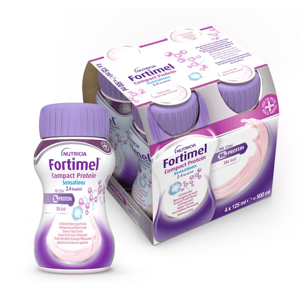 NUTRICIA FORTIMEL COMPACT PROTEIN GUSTO FRUTTI ROSSI RINFRESCANTI 4 BOTTIGLIE DA 125 ML - fitfarma.it