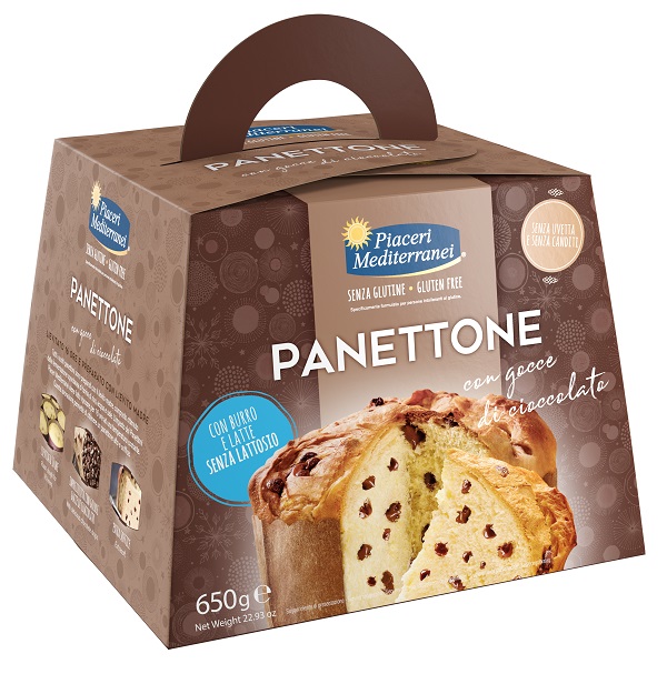 PIACERI MEDITERRANEI PANETTONE GOCCE DI CIOCCOLATO 650 G - fitfarma.it