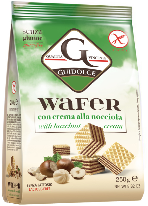 WAFER CON CREMA ALLA NOCCIOLA 250 G - fitfarma.it