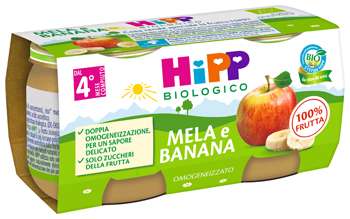 HIPP BIO OMOGENEIZZATO MELA/BANANA 2X80 G - fitfarma.it