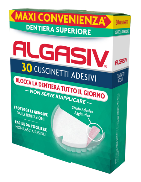 ALGASIV ADESIVO PER PROTESI DENTARIA SUPERIORE 30 PEZZI - fitfarma.it