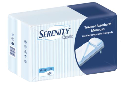 TRAVERSA SALVAMATERASSO PER INCONTINENZA SERENITY RELAX 60X90 CM 30 PEZZI - fitfarma.it