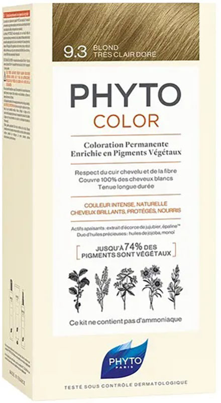 PHYTOCOLOR 9,3 BIONDO CHIARISSIMO DORATO LATTE 50 ML + CREMA 50 ML + MASCHERA 12 ML - fitfarma.it