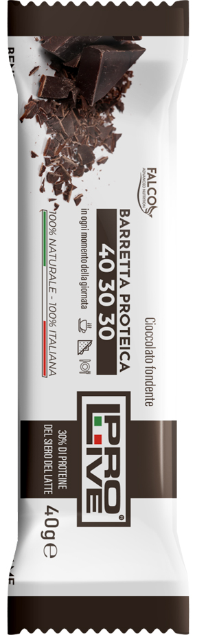 PROLIVE 40 30 30 BARRETTA PROTEICA CIOCCOLATO FONDENTE 40 G - fitfarma.it