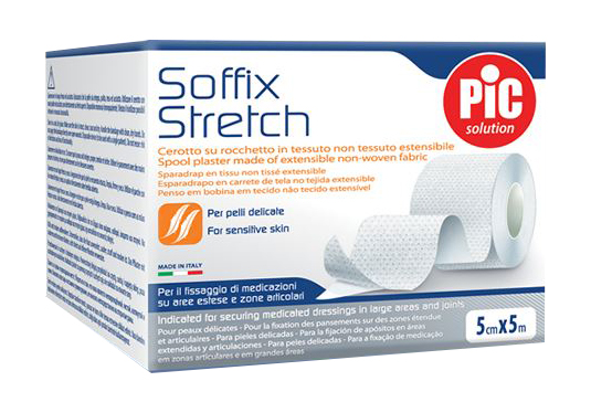 CEROTTO IN ROTOLO PIC SOFFIX STRETCH TESSUTO NON TESSUTO ESTENDIBILE 5X500 CM 1 PEZZO - fitfarma.it