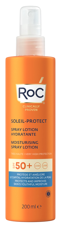 ROC LOZIONE SPRAY SOLARE CORPO SPF 50+ IDRATANTE 200 ML - fitfarma.it