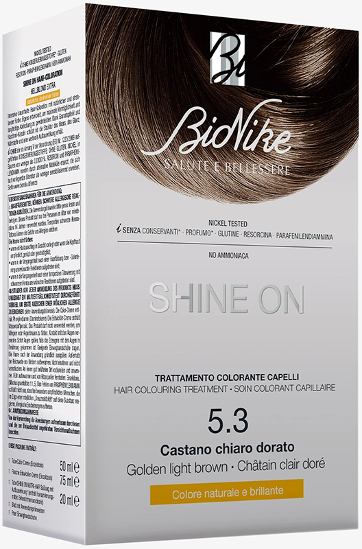 SHINE ON CASTANO CHIARO DORATO 5,3 FLACONE 75 ML + TUBO 50 ML - fitfarma.it