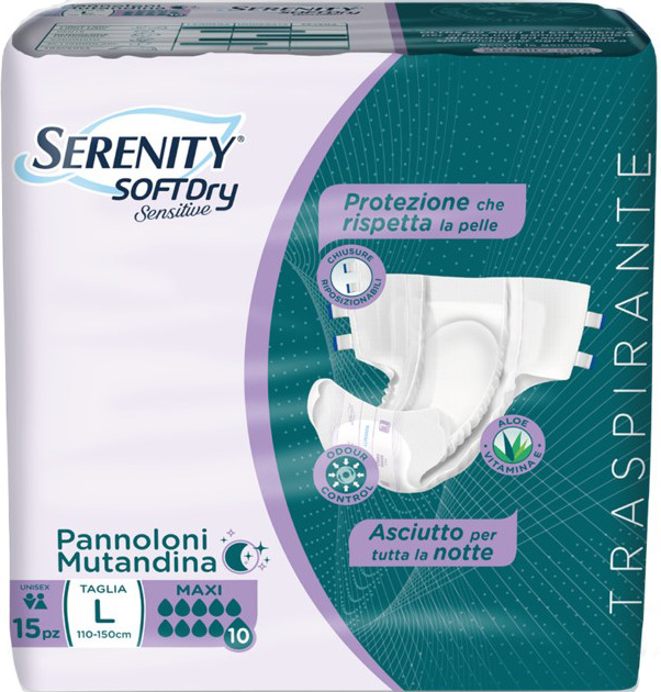 PANNOLONE MUTANDINA SERENITY SD SENSITIVE MAXI L 15 PEZZI - fitfarma.it