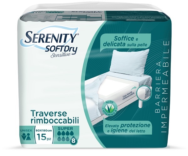 SERENITY TRAVERSA SD SENSIIVE SUPER 80X180 CM 15 PEZZI - fitfarma.it