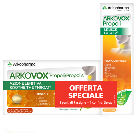 ARKOVOX PROPOLI PACK 24 COMPRESSE + SPRAY 30 ML - fitfarma.it