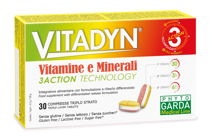 VITADYN VITAMINE/MINERALI 30 COMPRESSE RILASCIO DIFFERENZIATO - fitfarma.it