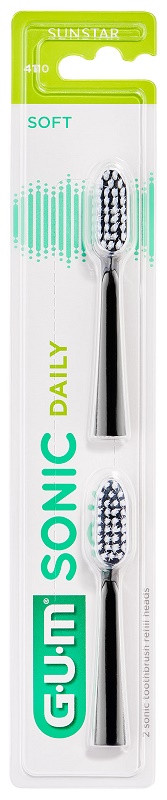 GUM SONIC DAILY SPAZZOLINO BATTERIA REFILL BLACK 2 PEZZI - fitfarma.it