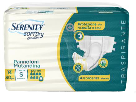 SERENITY PANNOLONE MUTANDINA SD SENSITIVE EXTRA TAGLIA S 30 PEZZI - fitfarma.it