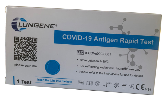 TEST ANTIGENICO RAPIDO COVID-19 CLUNGENE AUTODIAGNOSTICO DETERMINAZIONE QUALITATIVA ANTGENI SARS-COV-2 IN TAMPONI NASALI MEDIANTE IMMUNOCROMATOGRAFIA - fitfarma.it