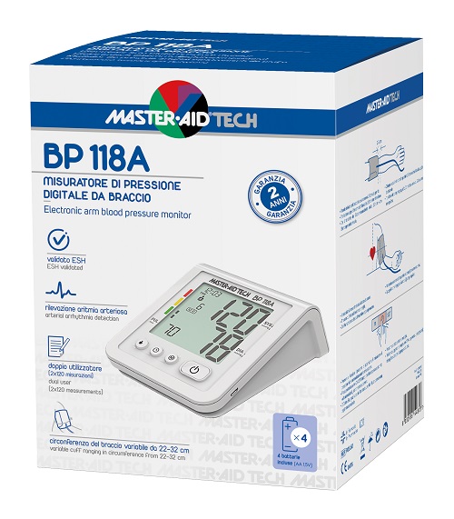 MASTER-AID TECH MISURATORE PRESSIONE BP 118A ESH - fitfarma.it