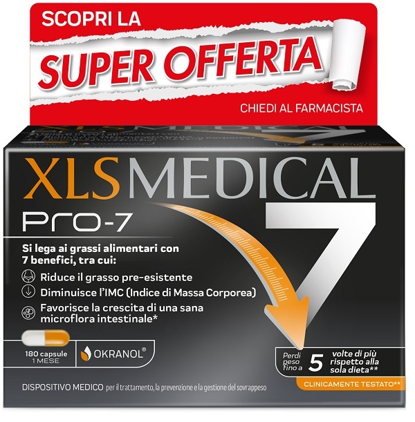XLS MEDICAL PRO-7 180 CAPSULE TAGLIO PREZZO - fitfarma.it